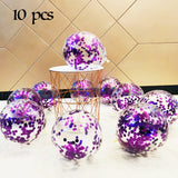 Back  To School Cifeeo 10/20 Rose Confetti Latex Transparent Balloons Metallic Confetti Ballon Baby Shower Kids Birthday Party Wedding Decoration Ball