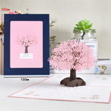 10 Pack Cherry Tree Pop-Up Flowers Card for Anniversary Valentines Mothers Day Birthday All Occasions 3D Greeting Cards