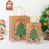 6pcs Gift Pakcaging Kraft Paper Bag Birthday Party Wedding Christmas New Year Child Favors Cookies Snack Decoration