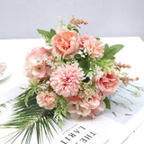 A Bunch of Beautiful Artificial Peony Roses Silk Flowers DIY Home Garden Party Wedding Decoration Home Decore  Living Room