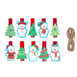 6pcs/lot Christmas Wood Clips santa snowman deer shape Christmas Party Photo Clips Clothespins New Year Decoration Photo Pegs