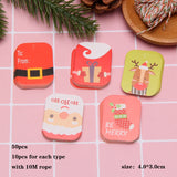 50PCS DIY Kraft Tags Merry Christmas Labels Gift Wrapping Paper Hang Tags Santa Claus Paper Cards Christmas Party Supplie