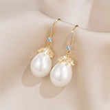 Thanksgiving Cifeeo  Exquisite Imitation Pearl Drop Earrings For Women Wedding High Quality Party Anniversary Accessories Classic Jewelry Gift