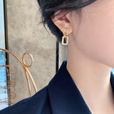 Exquisite Luxury Micro Inlaid Zircon Geometric Square Earrings For Woman 2022 Korean Fashion Jewelry Party Girls Unusual Earring