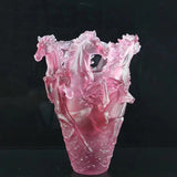 Eastern High-end Roses Design Vase Flowers Container Color Glazed Pot Fascination Luxry Crystal Artwork Desktop Arab Home DecorK