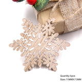 Christmas Gift 6PCS/Lot Vintage Christmas Snowflakes Wooden Pendants Ornaments Wood Craft  Kids Toys Christmas Decorations Tree Ornaments Gifts