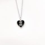 Cifeeo Kpop Fashion Chain Black Heart Cartoon Pendant Necklace For Women 2023 Couple Party Jewelry