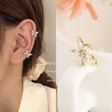 Back  To School Cifeeo New Fashion Butterfly Clip Earrings Ear Hook Copper Ear Clips Earring No Piercing Crystal Ear Cuff For Women Girls Jewelry Gifts