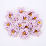 Cifeeo 10PCS 5.5cm Artificial Flower Head Silk Rose Orchid For Wedding Decoration Party DIY Wreath Gift Scrapbooking Craft Fake Flower