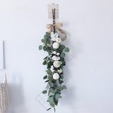 Christmas Gift Artificial Eucalyptus Leaves Vine Green Silk Leaf Fake Rattan Artificial Plants Ivy Wreath Garland Wall Hanging Wedding Decor