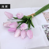 10pcs/set Hot Sale Artificial Flower Tulip Calla Lily Simulation PU Fake Flower Wedding Decoration Party Hotel Home Decor Plants