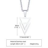 Christmas Gift BLACK TRIANGLE NECKLACE FOR MEN STAINLESS STEEL CHAIN MENS GEOMETRIC PENDANT NECK JEWELRY