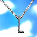 A-Z Custom Rhinestone Tennis Chain Letter Necklace for Women Men HipHop Jewelry Alphabet Pendant Necklace Choker Chain Wholesale