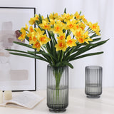 Simulation Multi-headed Daffodil Home Decoration Artificial Plant Ornaments Potted Fake Flowers Home Decor Yellow Tiny Flowers