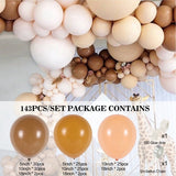 Cream Coffee Khaki Brown Birthday Balloons Garland Arch Kit Latex Globos Baby Shower Supplies Birthday Wedding Party Decorations