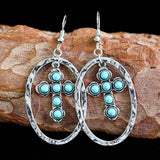 Cifeeo  Indian Tribal Personality Dangle Drop Earrings Resin Stone Boho Ethnic Vintage Hanging  For Women Jewelry