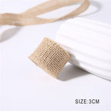 2M/Roll Natural Jute Burlap Hessian Ribbon Wedding Party New Year Home Decorations DIY Scrapbooking Crafts Gift Wrapping Tape