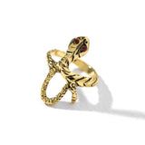 European American Vintage Punk Open Ring for Men Three-dimensional Cool Cobra Snake Ring Wholesale Jewelry