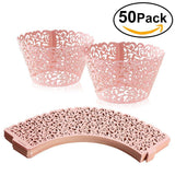 Cifeeo  50pcs Laser Cut Cupcake Wrappers Decor Birthday Cupcake Wrapper Wedding Party Decoration Baby Shower  snow white party supplies