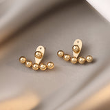 Design Sense Back Hanging Gold Bean Earrings For Woman 2021 Korean Fashion Jewelry Unusual Accessories For New Goth Party Girls