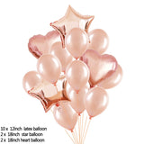 Rose Gold 21st Birthday Party Decoration Happy Birthday Balloons Banner Popcorn Garland for 21 Years Old Party Supplies