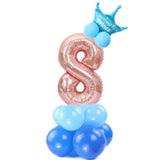 14 pcs Number Balloon Stand Foil Digital Balloons With Crow Wedding Birthday Party Decorations Kids Boy Girl Baby Shower Balloon