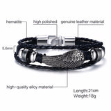 Christmas Gift Vnox Vintage Rudder Charm Bracelet for Men Multi-layer Leather Rope Bracelets Bangles 7.87" pulseira masculina