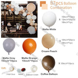 87pcs Sand White Balloon Arch Garland Kit Gold Ballon Baby Shower Coffee Blobos Cumpleanos Birthday Wedding Party Decor Supplies