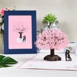 10 Pack Cherry Tree Pop-Up Flowers Card for Anniversary Valentines Mothers Day Birthday All Occasions 3D Greeting Cards