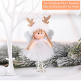 PATIMATE Christmas Angel Plush Doll Pendant Christmas Tree Ornament Christmas Decoration for Home Xmas Gifts Noel Navidad