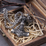 Stainless Steel Thor's Hammer Necklace Viking Dragon Necklace For Men Jewelry Talisman