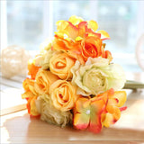 Christmas Gift 1 Bouquet Artificial Rose Bouquet Decorative Silk Flowers Bride Bouquets for Wedding Home Party Decoration Wedding Supplies1