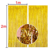 2Pcs/Pack Birthday Party Decorations Backdrop Curtain 2m Length Tinsel Fringe Curtain Wedding Decoration Rain For Photozone