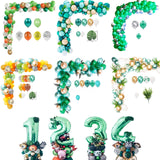 Christmas Gift 1set Jungle Safari Tableware Wild one Birthday Party Balloons Tower For Forest Animal Party Decoration Birthday Party Supplies