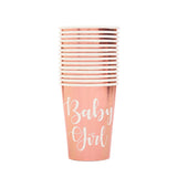 Baby Girl Birthday Party Decoration Disposable Cup Tableware Plate Baby Shower Balloon Decoration Gender Reveal Party Supplies