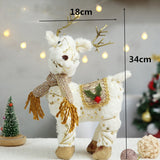 Cifeeo Elk Christmas Dolls Christmas Decorations for Home Retractable Standing Toy Birthday Party Gift Kids Santa Cluas Snowman