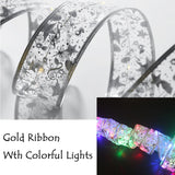 Christmas Decoration LED Ribbon Lights Christmas Tree Ornaments DIY Lace Bows String Lights Navidad Home Decors New Year