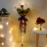 Diy Led Light Balloons Stand with Rose Flower Bouquet Event Decoration Birthday Party Wedding Decoration Led Bubble Balloon