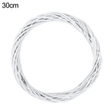 10-30cm White Rattan Wreath Ring DIY Easter Egg Decor Artificial Flower Garland Happy Easter Party Gifts Wedding Home Decoration