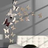 12/24 Pcs/Set Mirror Wall Stickers Decal Butterflies 3D Mirror Wall Art Party Wedding DIY Home Decors stickers Fridge Wall Decal