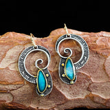 Cifeeo  Indian Tribal Personality Dangle Drop Earrings Resin Stone Boho Ethnic Vintage Hanging  For Women Jewelry