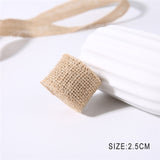 2M/Roll Natural Jute Burlap Hessian Ribbon Wedding Party New Year Home Decorations DIY Scrapbooking Crafts Gift Wrapping Tape