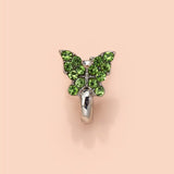 1Pc Crystal Butterfly Fake Nose Ring Non Piercing Clip On Nose Ring Indian Style Nose Cuff Fake Piercing Septum Nariz Jewelry