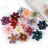 Cifeeo 10Pcs/Lot 6cm Retro Daisy Flower Heads Mini Velvet Artificial flower Wedding Decoration DIY Wreath Scrapbook Craft Fake Flowers