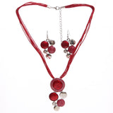 Fashion New Jewelry Sets Green Rope Chain Round Beads Pendant Necklace Drop Earring High Quality Bridal Wedding Summer Jewelry