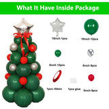 Cifeeo Christmas Tree Balloons Pillar Green Red Chrome Gold Latex Balloon DIY Balloon Christmas Tree for Christmas Anniversary Decorati