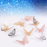 12PCs/Set 3D Hollow Decorative Butterfly Wall Stickers For Kids Rooms Home Decor Fridge Stickers DIY Party Wedding Butterflies