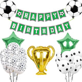 Football Party Balloon Football Banner Cake Topper Sports Trophy Foil Balloon Soccer Theme Boy Kid Birthday Party Decorations