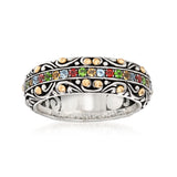 Cifeeo  Retro Pattern Color Inlaid Ring Luxury Jewlery For Women Boho Wedding Engagement Party