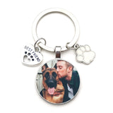 Christmas Gift Custom DIY Dog Photo Keychain I Love Dog Glass Crystal Pendant Mini Heart Keychain Car Key Man and Girl Favorite Gift